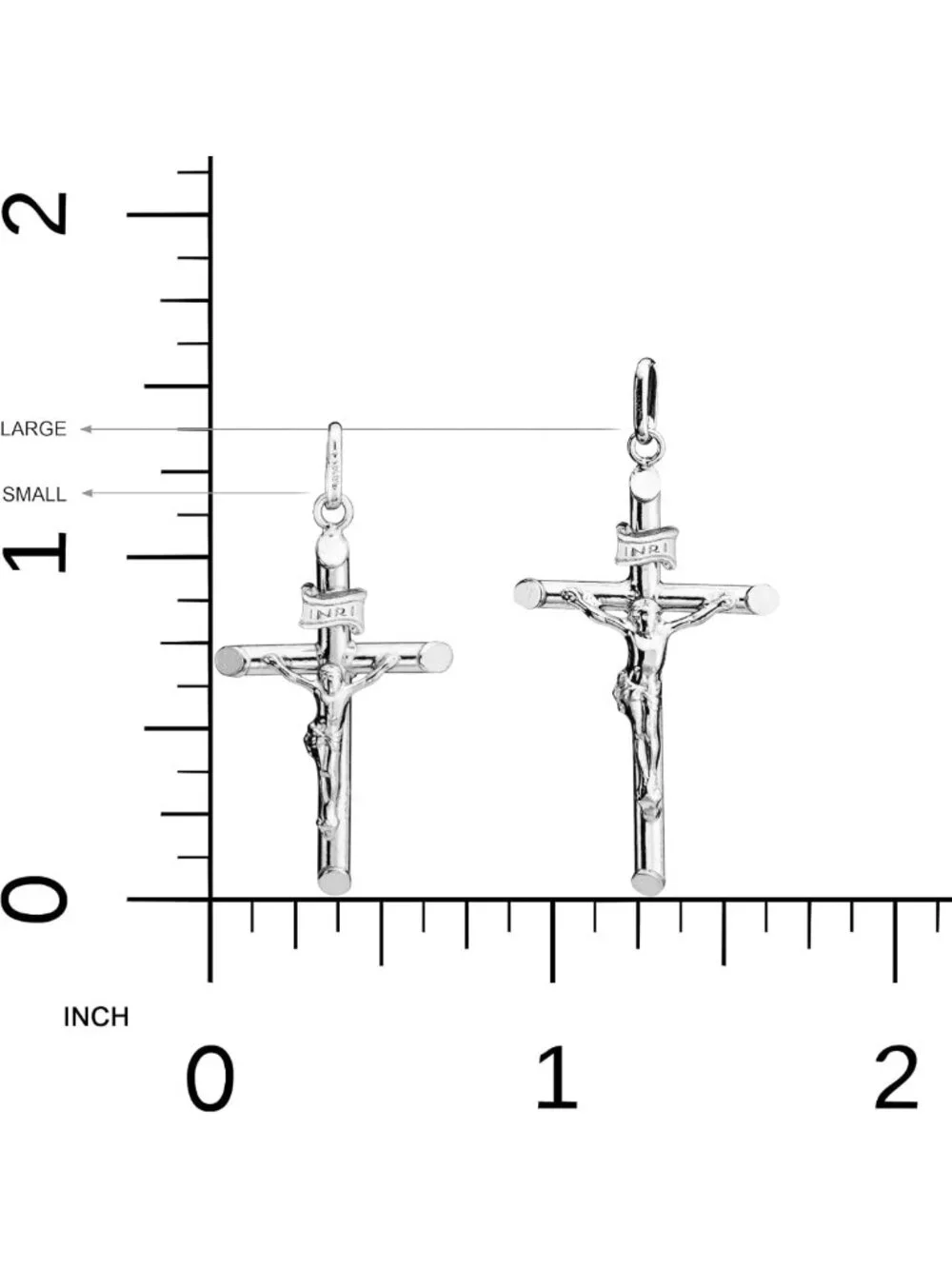 Sterling Silver 925 Crucifix Necklace for Men & Women - Italian Design